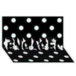 Polka Dots - Bubbles Cyan on Black ENGAGED 3D Greeting Card (8x4)