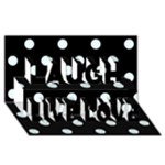 Polka Dots - Bubbles Cyan on Black Laugh Live Love 3D Greeting Card (8x4)