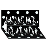 Polka Dots - Bubbles Cyan on Black Congrats Graduate 3D Greeting Card (8x4)