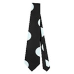 Polka Dots - Bubbles Cyan on Black Necktie (Two Side)