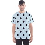 Polka Dots - Black on Light Cyan Men s Sport Mesh Tee