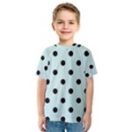 Polka Dots - Black on Light Cyan Kid s Sport Mesh Tee