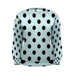 Polka Dots - Black on Light Cyan Women s Sweatshirt