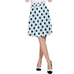 Polka Dots - Black on Light Cyan A-Line Skirt