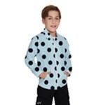 Polka Dots - Black on Light Cyan Wind Breaker (Kids)