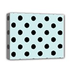 Polka Dots - Black on Light Cyan Deluxe Canvas 14  x 11  (Stretched)