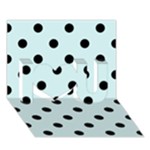 Polka Dots - Black on Light Cyan I Love You 3D Greeting Card (7x5)