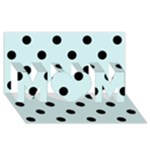 Polka Dots - Black on Light Cyan MOM 3D Greeting Card (8x4)