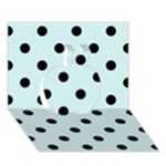 Polka Dots - Black on Light Cyan Apple 3D Greeting Card (7x5)