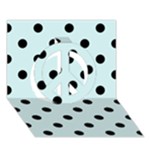 Polka Dots - Black on Light Cyan Peace Sign 3D Greeting Card (7x5)