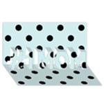Polka Dots - Black on Light Cyan #1 MOM 3D Greeting Cards (8x4)