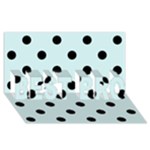 Polka Dots - Black on Light Cyan BEST BRO 3D Greeting Card (8x4)