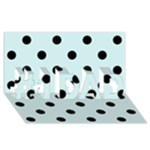 Polka Dots - Black on Light Cyan #1 DAD 3D Greeting Card (8x4)