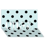 Polka Dots - Black on Light Cyan HUGS 3D Greeting Card (8x4)