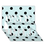 Polka Dots - Black on Light Cyan WORK HARD 3D Greeting Card (7x5)