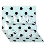 Polka Dots - Black on Light Cyan TAKE CARE 3D Greeting Card (7x5)