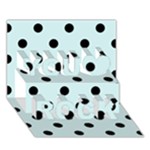 Polka Dots - Black on Light Cyan You Rock 3D Greeting Card (7x5)