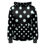 Polka Dots - Light Cyan on Black Women s Pullover Hoodie