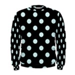 Polka Dots - Light Cyan on Black Men s Sweatshirt