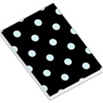 Polka Dots - Light Cyan on Black Large Memo Pads