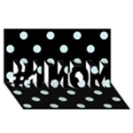 Polka Dots - Light Cyan on Black #1 MOM 3D Greeting Cards (8x4)