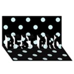 Polka Dots - Light Cyan on Black BEST BRO 3D Greeting Card (8x4)