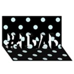 Polka Dots - Light Cyan on Black #1 DAD 3D Greeting Card (8x4)