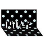 Polka Dots - Light Cyan on Black HUGS 3D Greeting Card (8x4)
