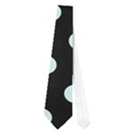 Polka Dots - Light Cyan on Black Necktie (One Side)