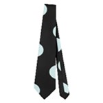 Polka Dots - Light Cyan on Black Necktie (Two Side)