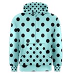 Polka Dots - Black on Celeste Cyan Men s Zipper Hoodie