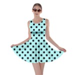 Polka Dots - Black on Celeste Cyan Skater Dress