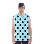 Polka Dots - Black on Celeste Cyan Men s Basketball Tank Top