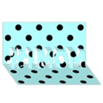 Polka Dots - Black on Celeste Cyan #1 MOM 3D Greeting Cards (8x4)
