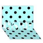 Polka Dots - Black on Celeste Cyan HOPE 3D Greeting Card (7x5)