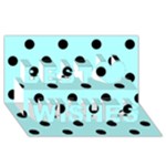 Polka Dots - Black on Celeste Cyan Best Wish 3D Greeting Card (8x4)