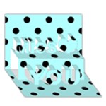 Polka Dots - Black on Celeste Cyan Miss You 3D Greeting Card (7x5)