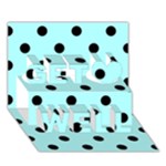 Polka Dots - Black on Celeste Cyan Get Well 3D Greeting Card (7x5)