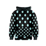 Polka Dots - Celeste Cyan on Black Kid s Zipper Hoodie