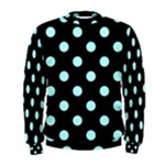 Polka Dots - Celeste Cyan on Black Men s Sweatshirt