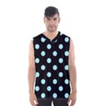 Polka Dots - Celeste Cyan on Black Men s Basketball Tank Top