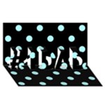 Polka Dots - Celeste Cyan on Black #1 DAD 3D Greeting Card (8x4)