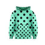 Polka Dots - Black on Aquamarine Kid s Pullover Hoodie