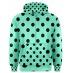 Polka Dots - Black on Aquamarine Men s Zipper Hoodie