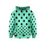 Polka Dots - Black on Aquamarine Kid s Zipper Hoodie