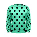 Polka Dots - Black on Aquamarine Women s Sweatshirt