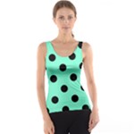 Polka Dots - Black on Aquamarine Tank Top