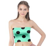 Polka Dots - Black on Aquamarine Tube Top