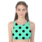 Polka Dots - Black on Aquamarine Tank Bikini Top
