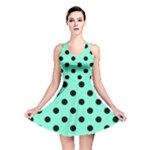 Polka Dots - Black on Aquamarine Reversible Skater Dress